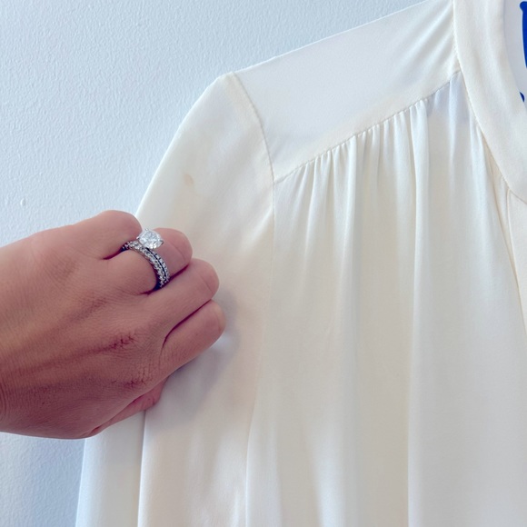 Aritzia Babaton 100% Silk Long Sleeve Bennett Mini Dress in White/Cream Small - Picture 15 of 15